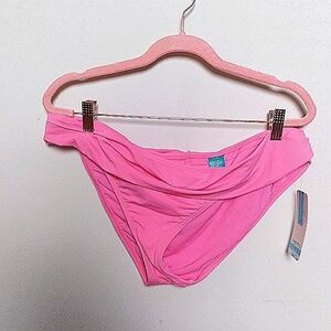 Sunsets Coral Pink Foldover High Rise Bikini Bottoms Size 16 New with Tags